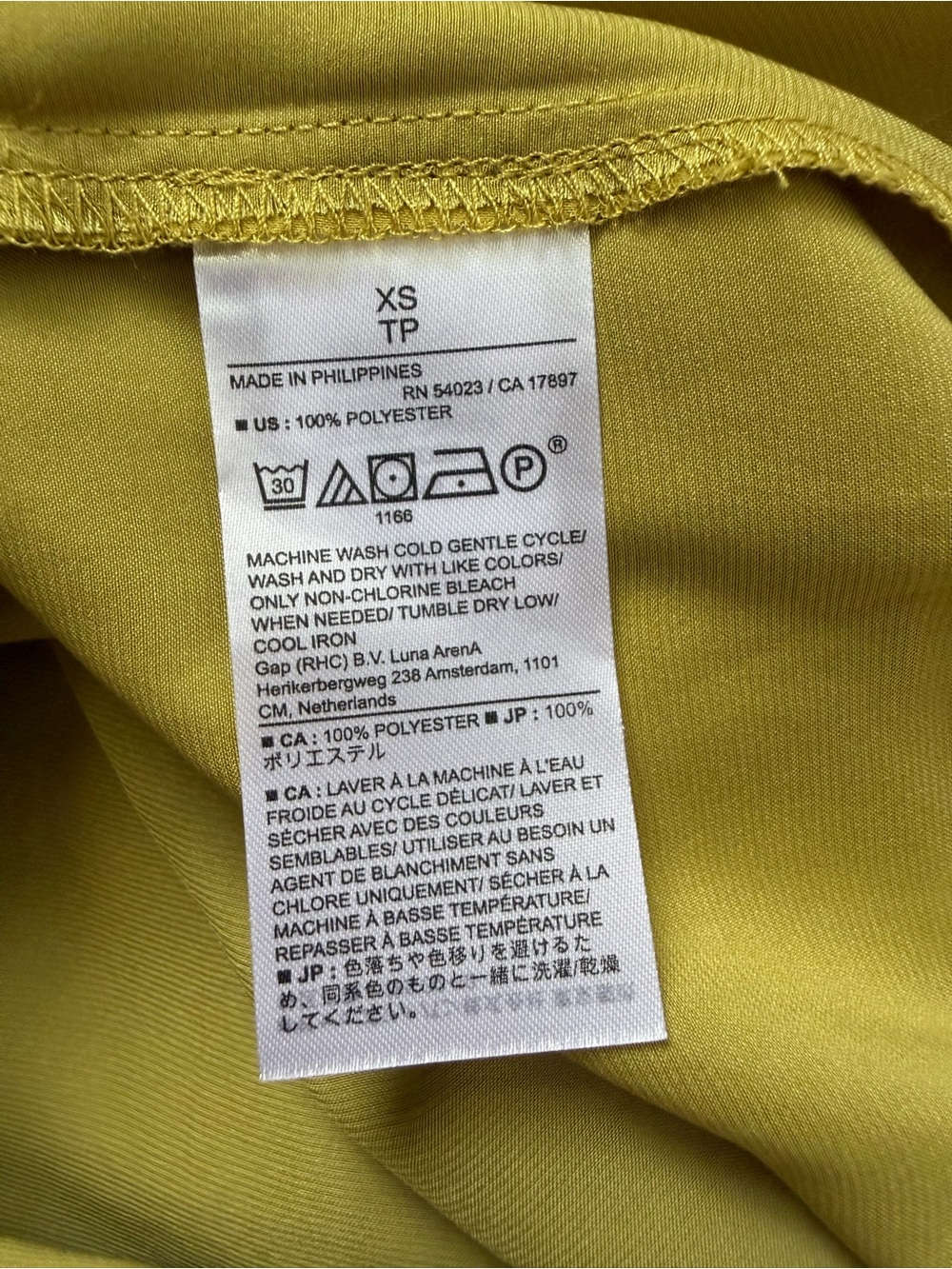 NWT Chartreuse LS Blouse, Office, Boho, Satin-like, Trending Color - Picture 8 of 8